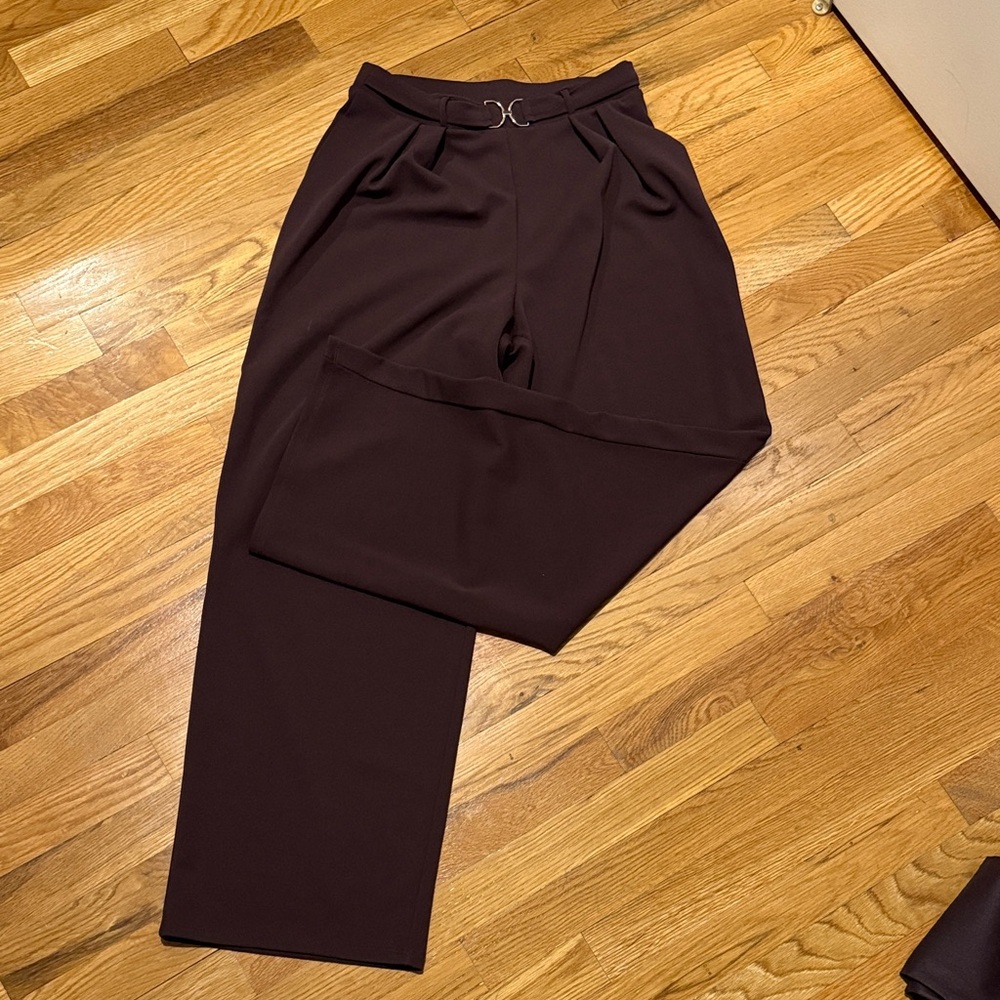 Maroon Wide Leg Trouser